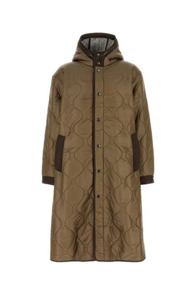 Woolrich Khaki Oversize Padded Jacket In Brown