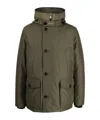 Woolrich Feather Down Padded Parka With Concealed Hood In Green