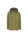 Woolrich Removable Hood Mountain Field Jacket In Green