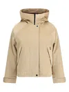 Woolrich Hooded Corduroy Jacket Adjustable Cuffs In Multi