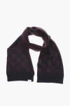 Woolrich Jacquard Alpaca Blend Scarf With Sheep Motif In Gray
