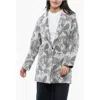 Woolrich Jacquard Motif Floral Coat In Gray
