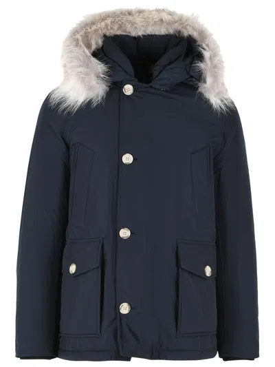 Woolrich John Rich & Bros 'arctic' Blue Cotton Blend Parka
