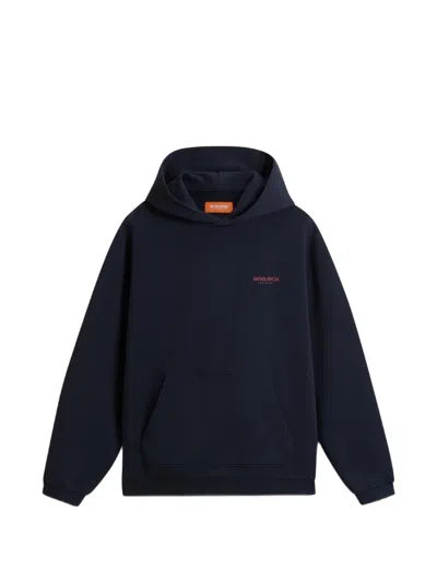 Woolrich Kids' Kangaroo-pocket Hoodie In Blue