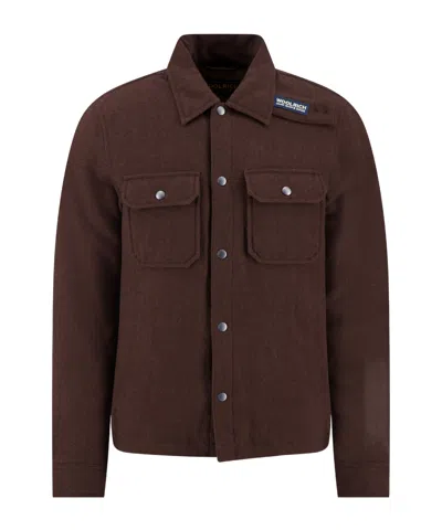 Woolrich Keating Button-up Shirt Jacket In Brown