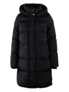 Woolrich Quilted Jacket With Concealed Zip And Snap Button Placket In Black