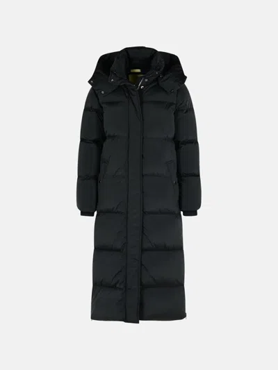 Woolrich 'kelly' Long Black Polyamide Blend Down Jacket