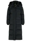 Woolrich 'kelly' Long Black Polyamide Blend Down Jacket In Black