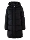 Woolrich Quilted Jacket With Concealed Zip And Snap Button Placket In Black