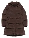 Woolrich Mid-thigh Length Quilted Jacket In Brown