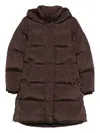 Woolrich Mid-thigh Length Quilted Jacket In Brown