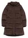 Woolrich Mid-thigh Length Quilted Jacket In Brown
