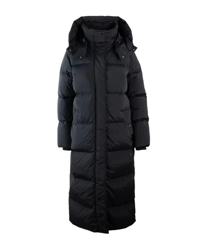 Woolrich Parka Kelly Lungo In Nylon Elasticizzato Nero