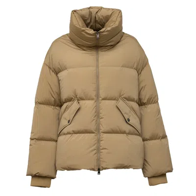 Woolrich Kelly Stand Collar Puffer Jacket In Brown