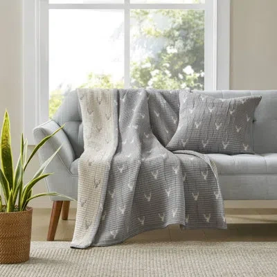 Woolrich Keystone Rustic Jacquard Throw Pillow Set In Gray