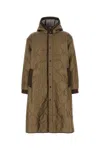 Woolrich Khaki Oversize Padded Jacket In Taupe