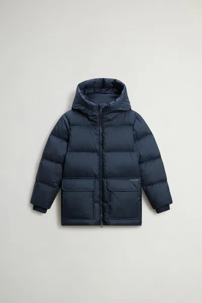 Woolrich Kids Mini Sierra Melton Jacket In Blue