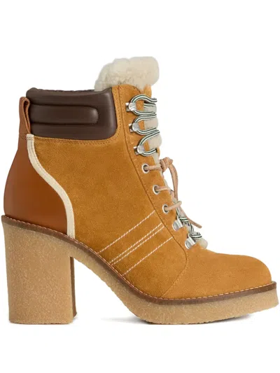 Woolrich Lace-up Shearling-trim Boots In Neutral