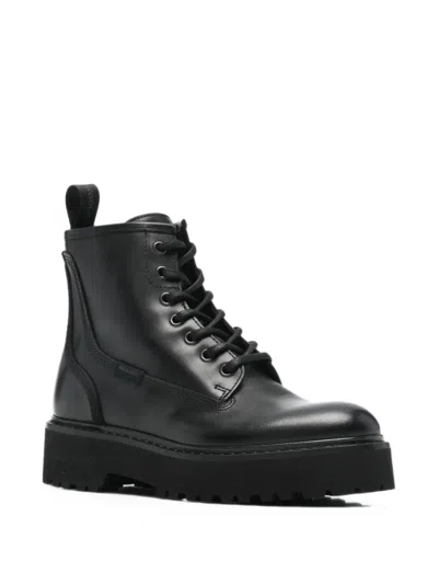 Woolrich Lace-up Platform Ankle Boots In Black