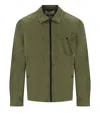 Woolrich Olive Green Cotton Gabardine Oversized Shirt In Green