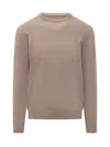 Woolrich Logo Embroidered Crewneck Jumper In Brown