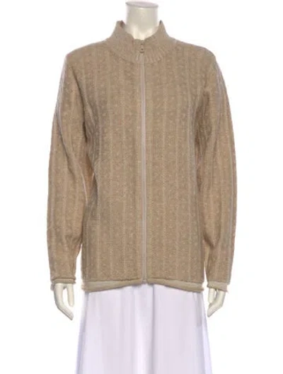 Pre-owned Woolrich Lambswool Mock Neck Sweater In Neutral