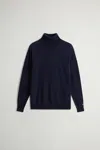 Woolrich Lambswool Turtleneck Sweater In Blue