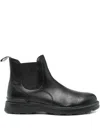Woolrich Leather Boots With Elastic Sides In Black