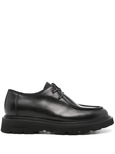 Woolrich Polished Black Calfskin Low Shoes