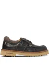 Woolrich Lace-up Shoes With Contrast Sole And Stitch Detailing In Black