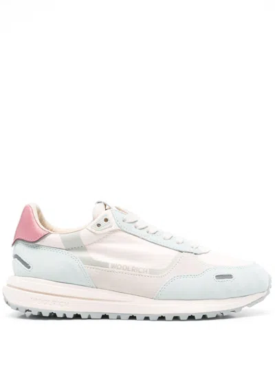 Woolrich Round Toe Low Top Sneakers With Vibram® Sole In Blue