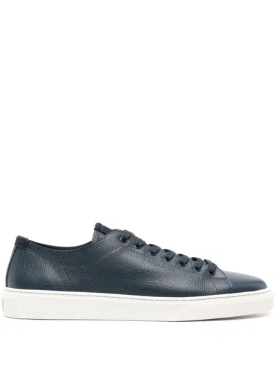 Woolrich Leather Trainers In Blue