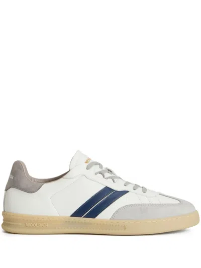 Woolrich Leather Stripe Detail Sneakers In White