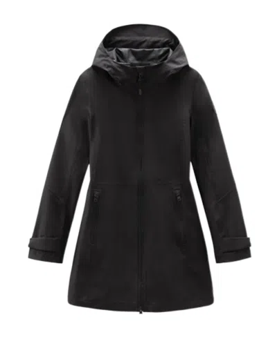 Woolrich Leavitt Summer Long-sleeved Windbreaker In Black