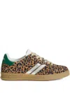 Woolrich Leopard-print Stripe Sneakers In Brown