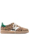Woolrich Leopard-print Stripe Trainers In Brown