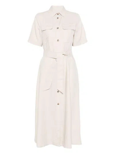 Woolrich Light Beige Chemisier Midi Dress