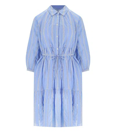 Woolrich Light Blue Broderie Anglaise Shirt Dress