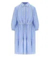 Woolrich Light Blue Broderie Anglaise Shirt Dress In Blue