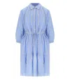 WOOLRICH LIGHT BLUE BRODERIE ANGLAISE SHIRT DRESS