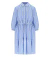 WOOLRICH LIGHT BLUE BRODERIE ANGLAISE SHIRT DRESS