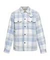 Woolrich Plaid Logo Jacket With Structured Collar In Multi