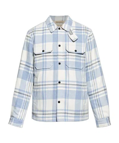 Woolrich Light Blue Checked Pattern Shirt In Multi