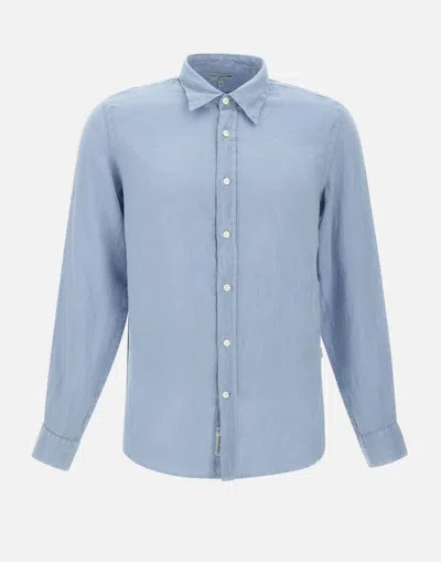 Woolrich Linen Shirt Man Shirt Light Blue Size L Linen