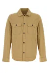 Woolrich Linen Blend Safari Overshirt Gd In Brown