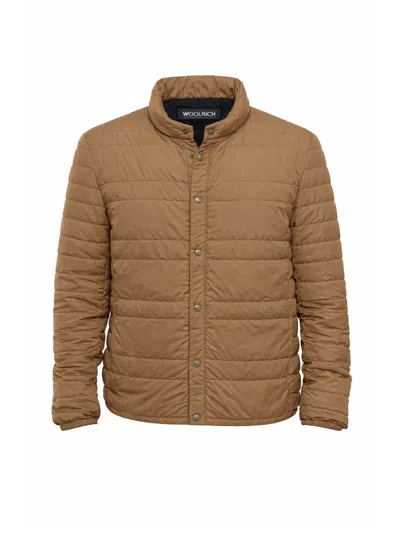 Woolrich Light Quilted Down Jacket In Brown