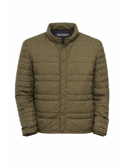 Woolrich Light Quilted Down Down Jacket In Green