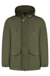 Woolrich Lightweight Ramar Parka With Hood And Adjustable Drawstring In Green