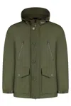 Woolrich Lightweight Ramar Parka With Hood And Adjustable Drawstring In Green