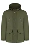 Woolrich Lightweight Ramar Parka With Hood And Adjustable Drawstring In Green
